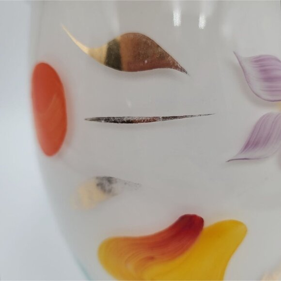 Vintage Bartlett Collins White Gay Fad Canister Cookie Jar Frosted Glass Handpai - Picture 9 of 16